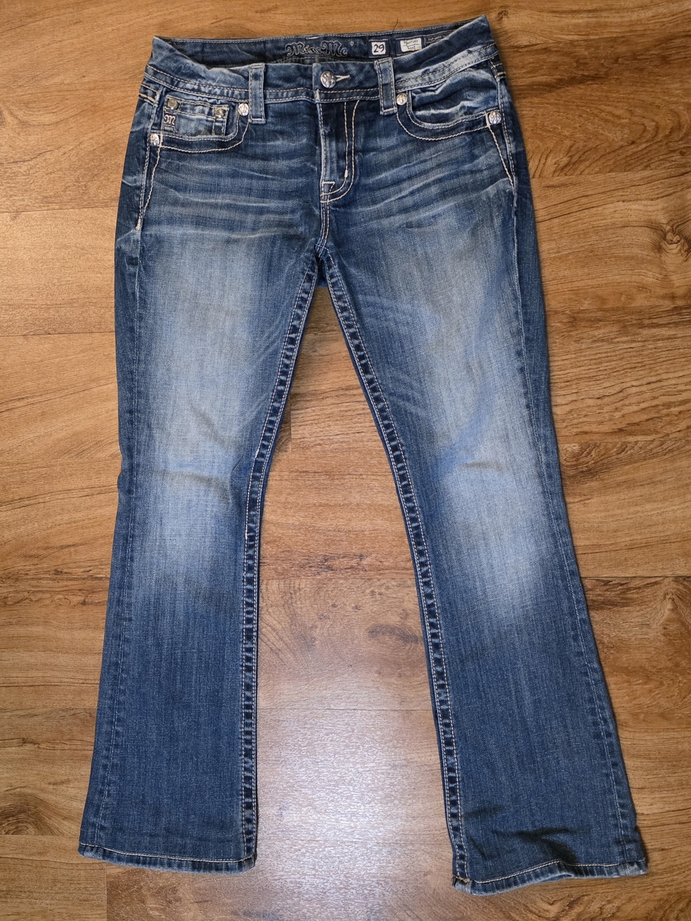 Miss Me Low Rise Signature Bootcut Flared Denim Jeans
